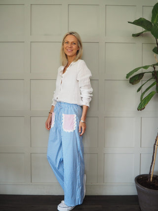 Willow Gingham Trousers - Blue, Red