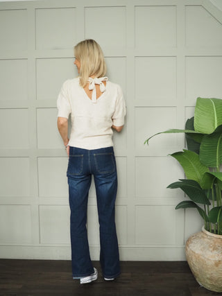 Byomea Bow Jumper by BYoung - Oatmeal