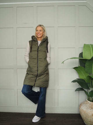 ByBominax Quilted Puffa Gilet by BYoung - Khaki