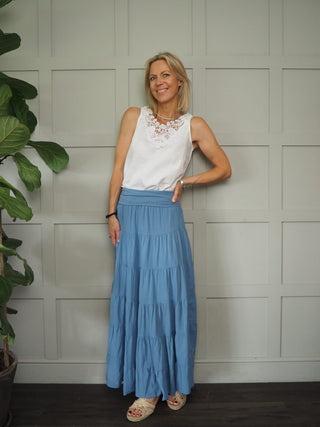 Tiamaria Linen Vest Top - Coral, Stone, White