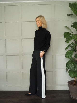 Yoruba Wide Leg Trousers with Side Stripe and Elasticated Waist - 5 Colours
