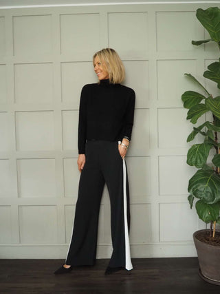 Yoruba Wide Leg Trousers with Side Stripe and Elasticated Waist - 5 Colours