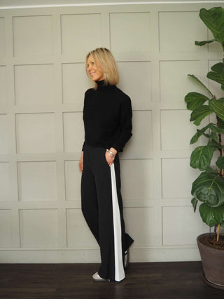 Yoruba Wide Leg Trousers with Side Stripe and Elasticated Waist - 5 Colours
