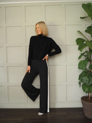 Yoruba Wide Leg Trousers with Side Stripe and Elasticated Waist - 5 Colours