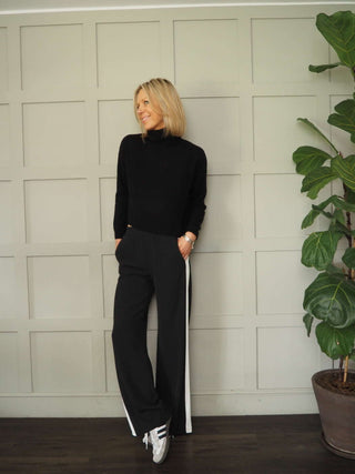 Yoruba Wide Leg Trousers with Side Stripe and Elasticated Waist - 5 Colours