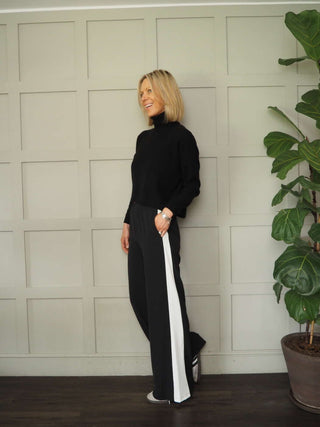 Yoruba Wide Leg Trousers with Side Stripe and Elasticated Waist - 5 Colours