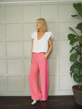 Yoruba Wide Leg Trousers with Side Stripe and Elasticated Waist - 5 Colours