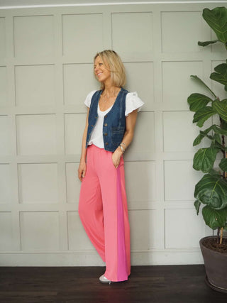 Yoruba Wide Leg Trousers with Side Stripe and Elasticated Waist - 5 Colours