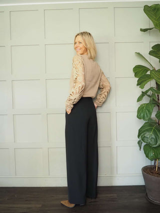 Consort Wide Leg Trousers - Black, Pink, Stone