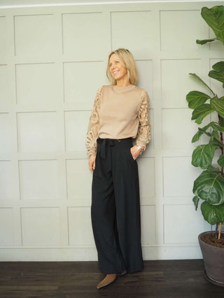 Consort Wide Leg Trousers - Black, Pink, Stone