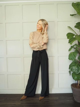 Consort Wide Leg Trousers - Black, Pink, Stone