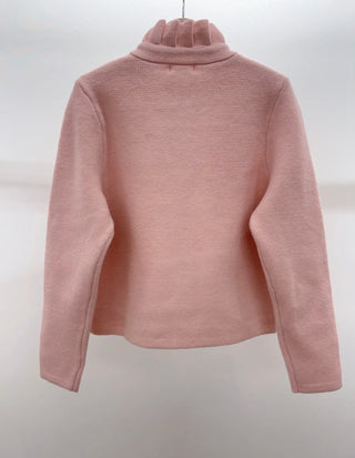 Lucy Cardigan with Pleated Collar - Ivory, Navy Blue, Pink