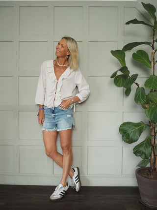 Bocks Stonewashed Denim Shorts - Light Denim Blue