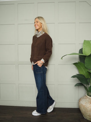 Malmesbury Super Soft Cardigan by Luella  - Chocolate