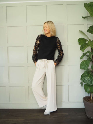 Consort Wide Leg Trousers - Black, Pink, Stone