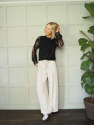 Consort Wide Leg Trousers - Black, Pink, Stone