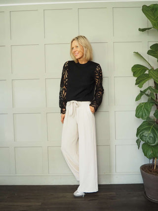 Consort Wide Leg Trousers - Black, Pink, Stone