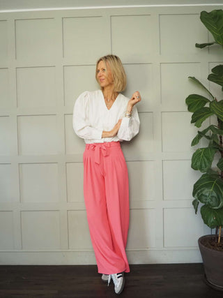 Consort Wide Leg Trousers - Black, Pink, Stone