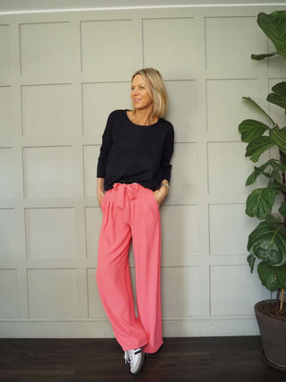 Consort Wide Leg Trousers - Black, Pink, Stone
