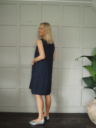 Sanremo Linen Midi Dress -Mocha, Navy Blue, Pink, Stone