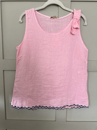 Poppy Linen Vest with Scalloped Hem - 5 Colours