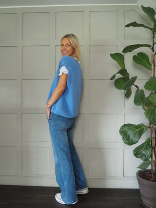 Joylynne Sleeveless Cardigan with Front Buttons - Bright Green, Bright Pink, Oatmeal