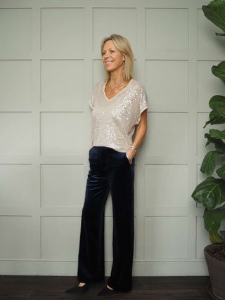 Linni Sequin Top with Cami - Bottle Green, Teal