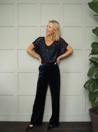 Linni Sequin Top with Cami - Bottle Green, Teal