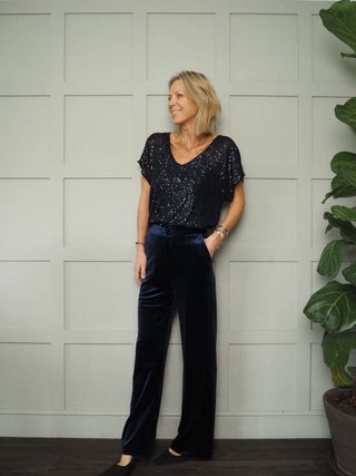 Linni Sequin Top with Cami - Bottle Green, Teal