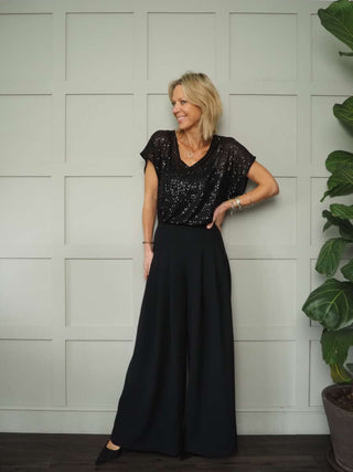 Linni Sequin Top with Cami - Bottle Green, Teal