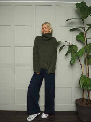 Kilky Super Soft Polo Neck - Burgundy and Khaki