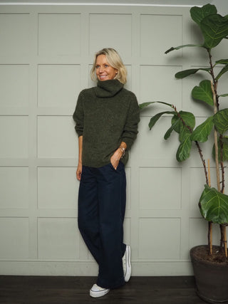 Kilky Super Soft Polo Neck - Burgundy and Khaki