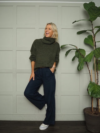 Kilky Super Soft Polo Neck - Burgundy and Khaki