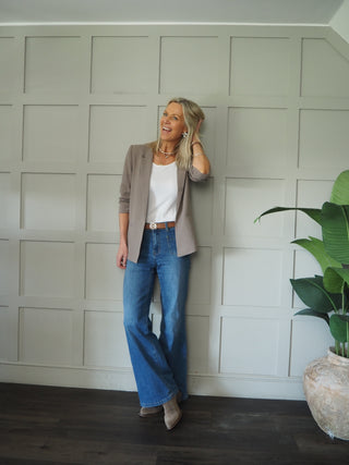 Shirley Lightweight Blazer with Pockets and No Fastenings by Soaked - Black, Mushroom, Navy Blue, Silver Blue