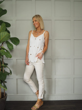 Gold Sequin Spots Camisole Vest
