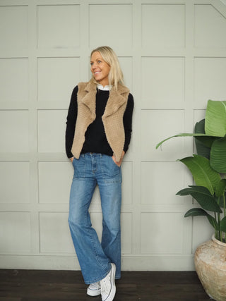 Keasha Faux Fur Gilet by Rino&amp; Pelle - Biscuit, Burgundy