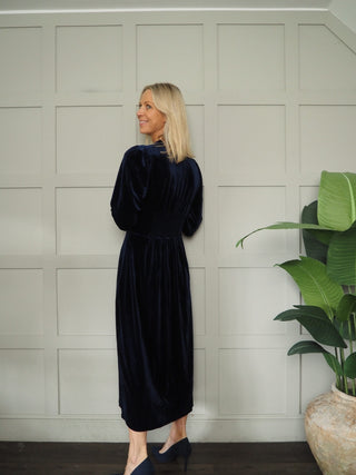 Vanissa Velvet Dress with Zip Detail by Part Two - Green, Blue