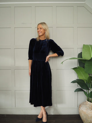 Vanissa Velvet Dress with Zip Detail by Part Two - Green, Blue