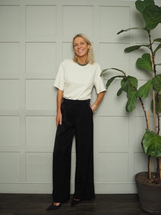 Magana Embellished Short Sleeve Blouse by Soaked - Ecru and Grey