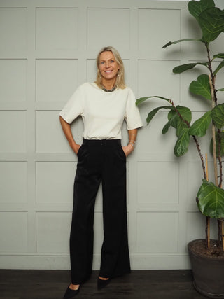 Shimmer Tailored Trousers by Pom Amsterdam - Black