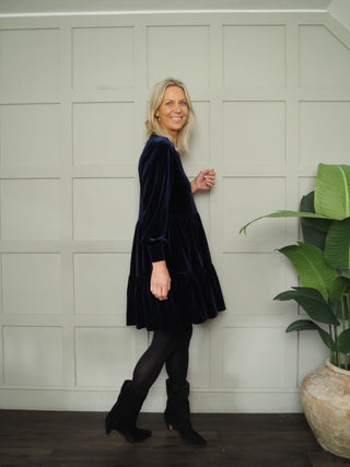 Warrior Velvet Dress by Part Two - Black, Blue, Burgundy, Green