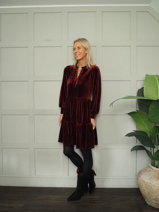 Warrior Velvet Dress by Part Two - Black, Blue, Burgundy, Green