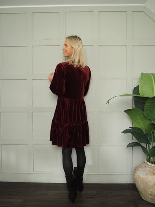 Warrior Velvet Dress by Part Two - Black, Blue, Burgundy, Green