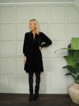 Warrior Velvet Dress by Part Two - Black, Blue, Burgundy, Green