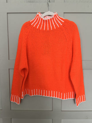 Una Turtle Neck with Contrasting Blanket Stitch Jumper, Best Seller - 17 Colours