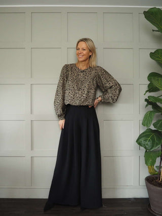 Karitta Long Sleeve Blouse by Moss Copenhagen - Camel with Black