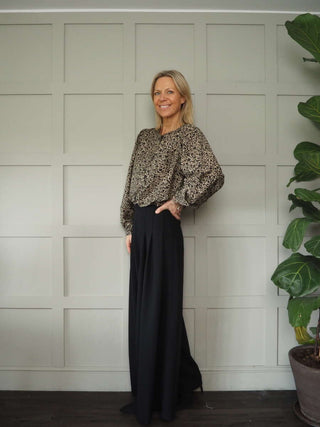 Karitta Long Sleeve Blouse by Moss Copenhagen - Camel with Black