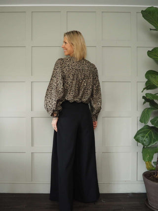 Karitta Long Sleeve Blouse by Moss Copenhagen - Camel with Black