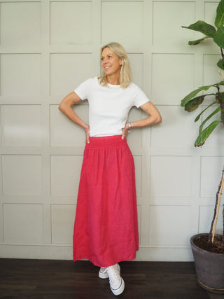 Aster Ribbed T Shirt with Short Sleeves by Saint Tropez - White