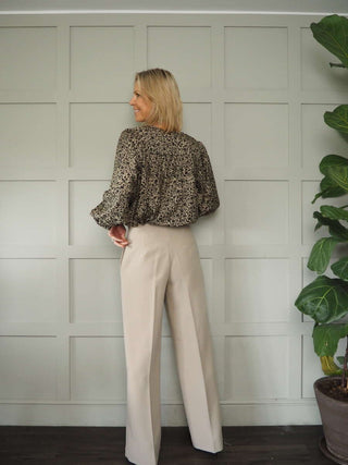 Karitta Long Sleeve Blouse by Moss Copenhagen - Camel with Black